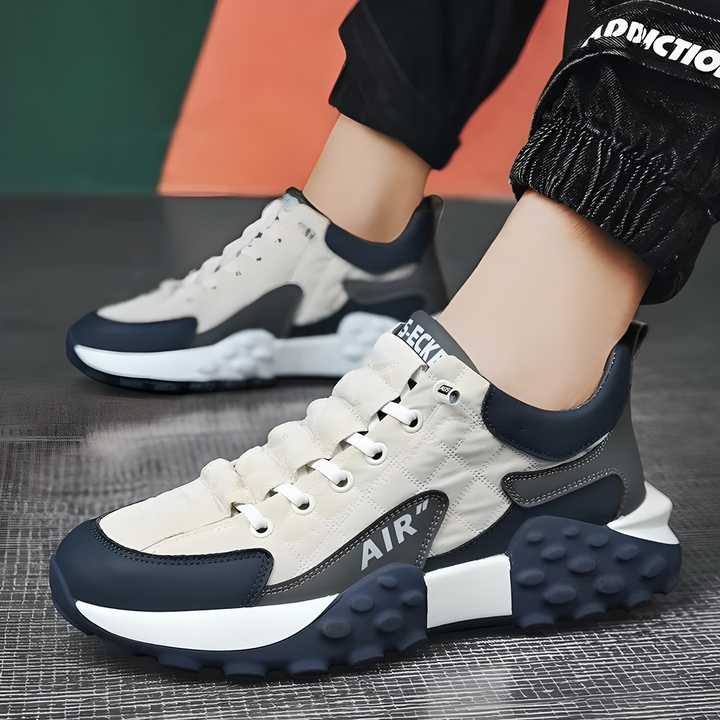 Men’s White Thick-Sole Stylish Sneakers(Black Colour Available)